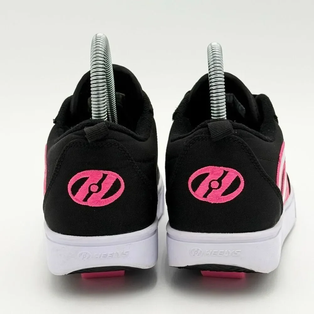 Heelys Pro 20 LG Roller Skate Shoes Pink Black Canvas Lace Up - US Kids 6Y / EU